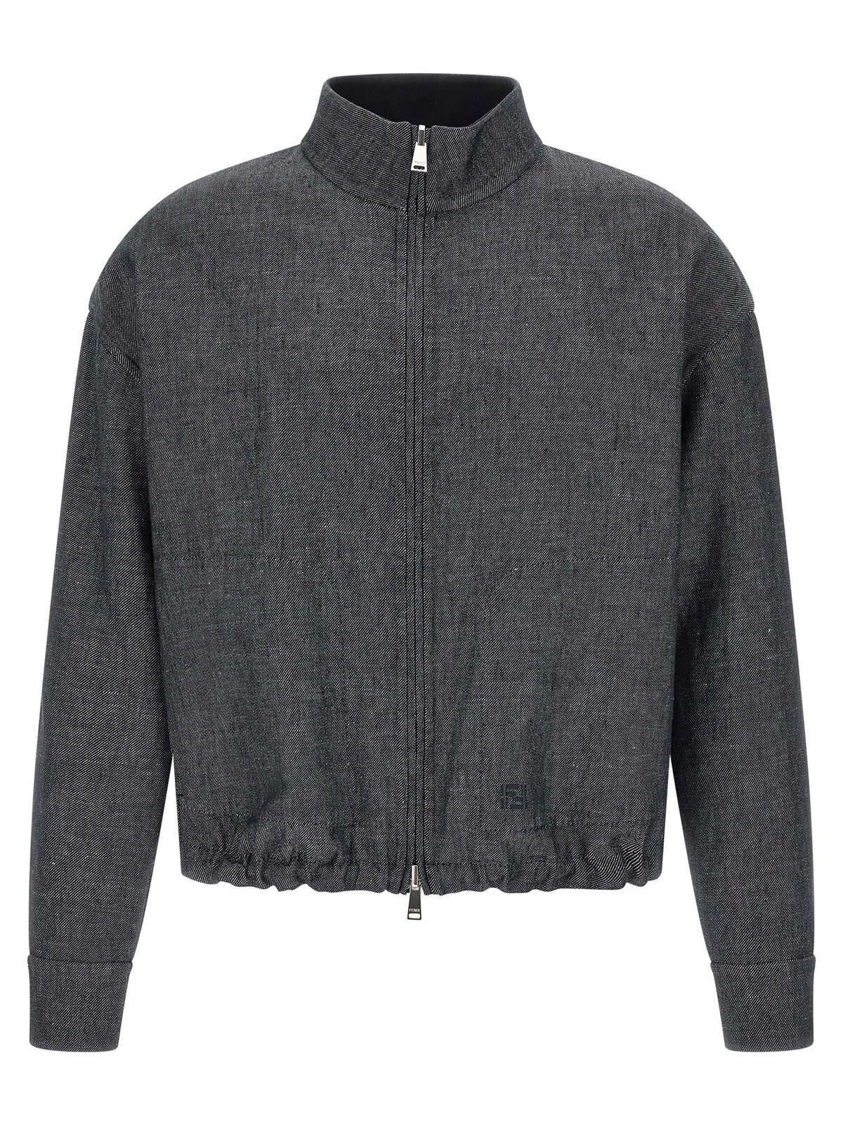 Veste en jean en lin bleu Fendi