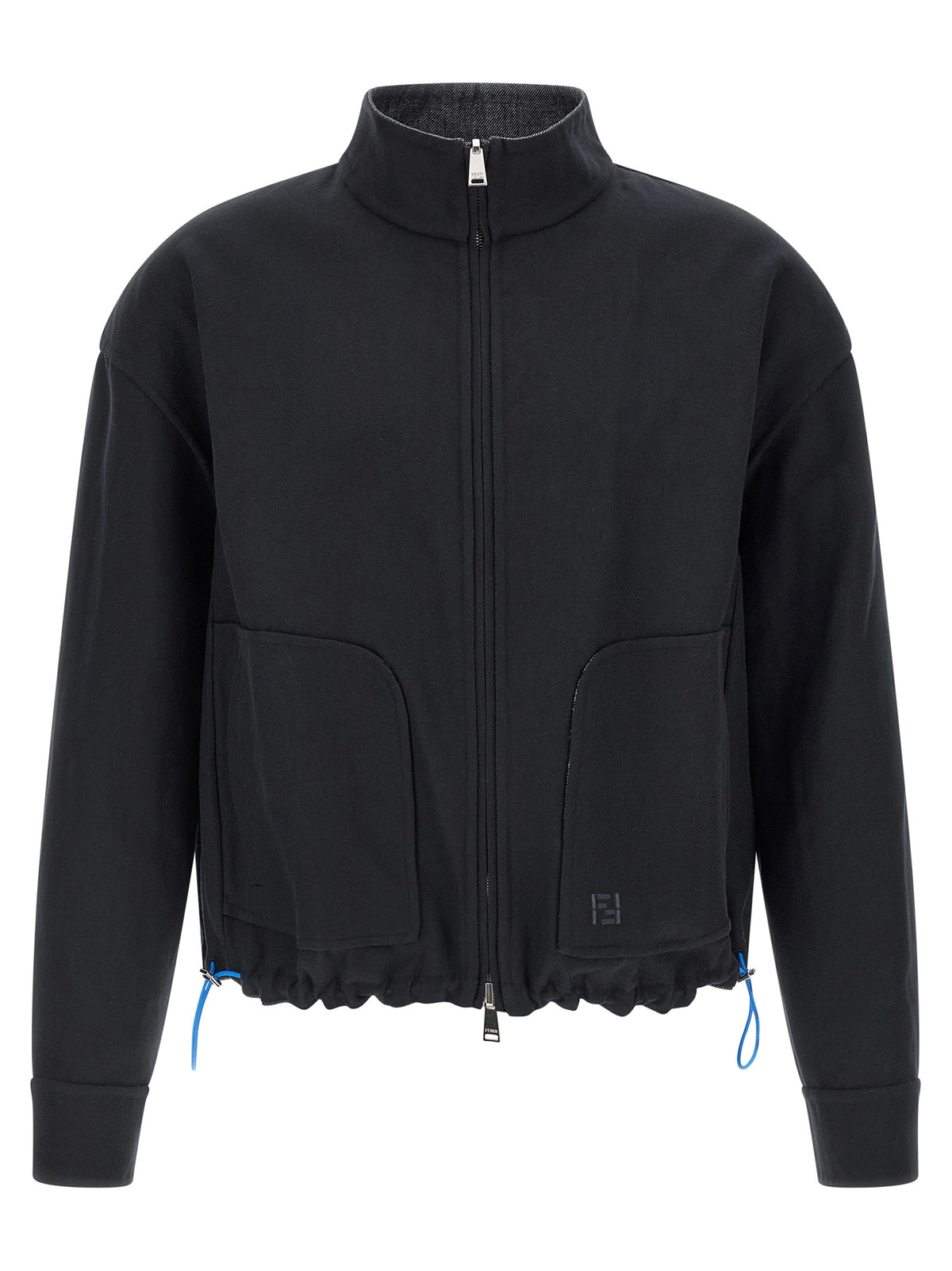 Veste en jean en lin bleu Fendi