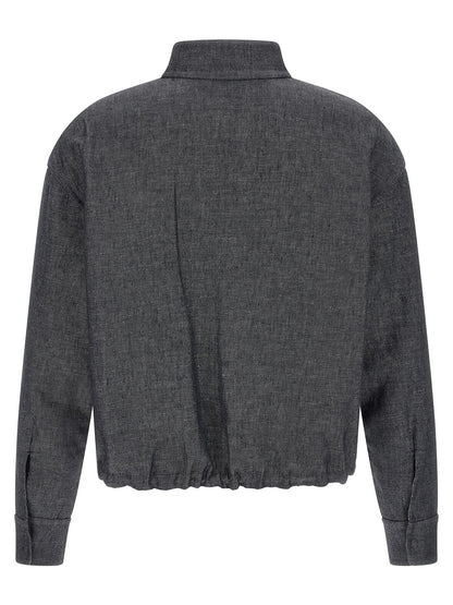 Veste en jean en lin bleu Fendi