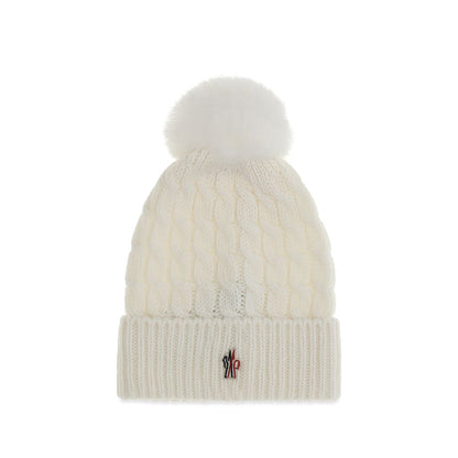 Moncler Grenoble White Wool Oves Aries Beanie