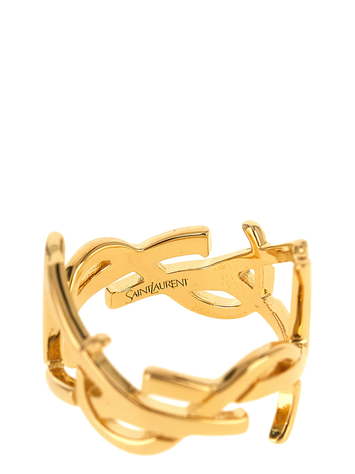 Saint Laurent Gold Brass Brooch