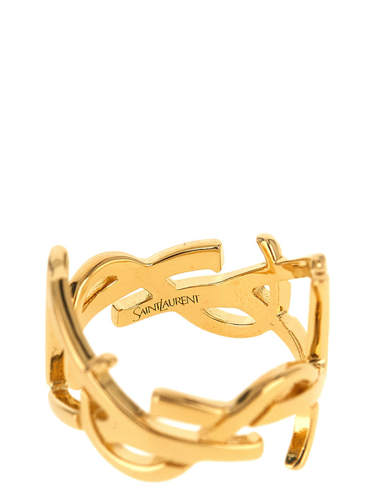 Saint Laurent Gold Brass Broch