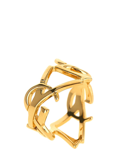 Saint Laurent Gold Brass Brooch