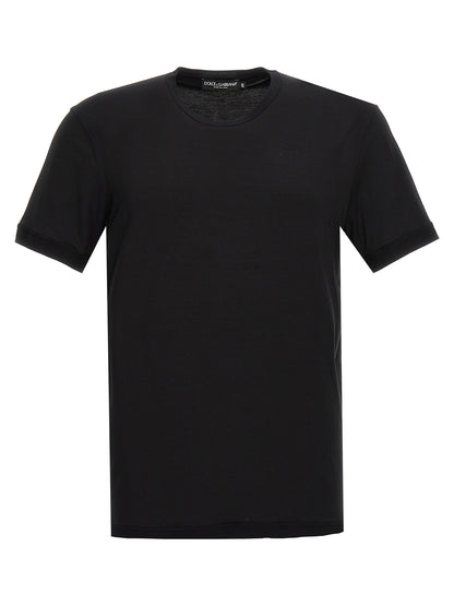 T-shirt noir en viscose Dolce & Gabbana