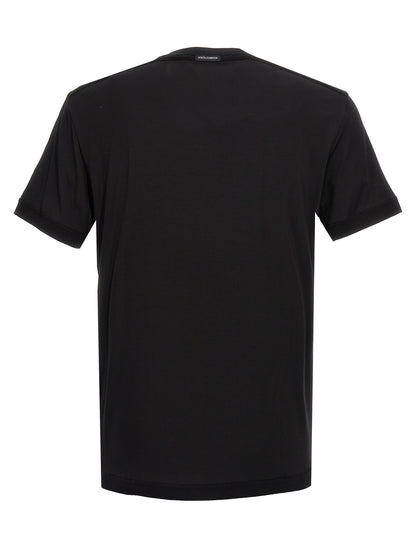 T-shirt noir en viscose Dolce & Gabbana