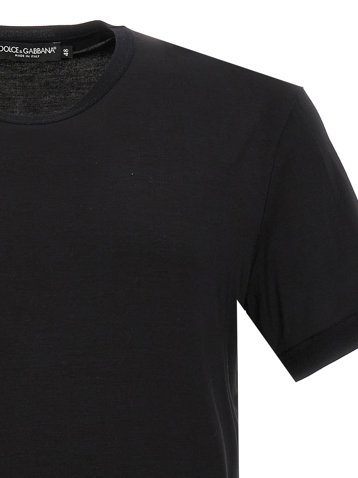 T-shirt noir en viscose Dolce & Gabbana