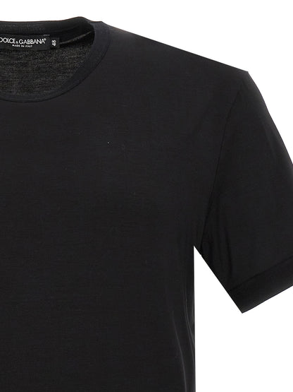 T-shirt noir en viscose Dolce & Gabbana