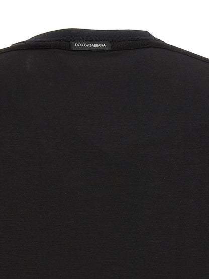 T-shirt noir en viscose Dolce & Gabbana