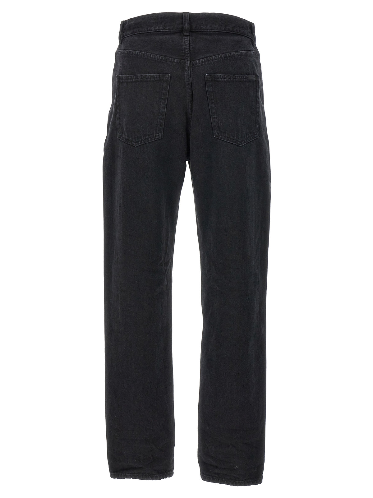 Jean droit en coton noir Saint Laurent