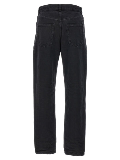 Jean droit en coton noir Saint Laurent
