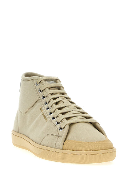 Baskets montantes Saint Laurent en coton beige