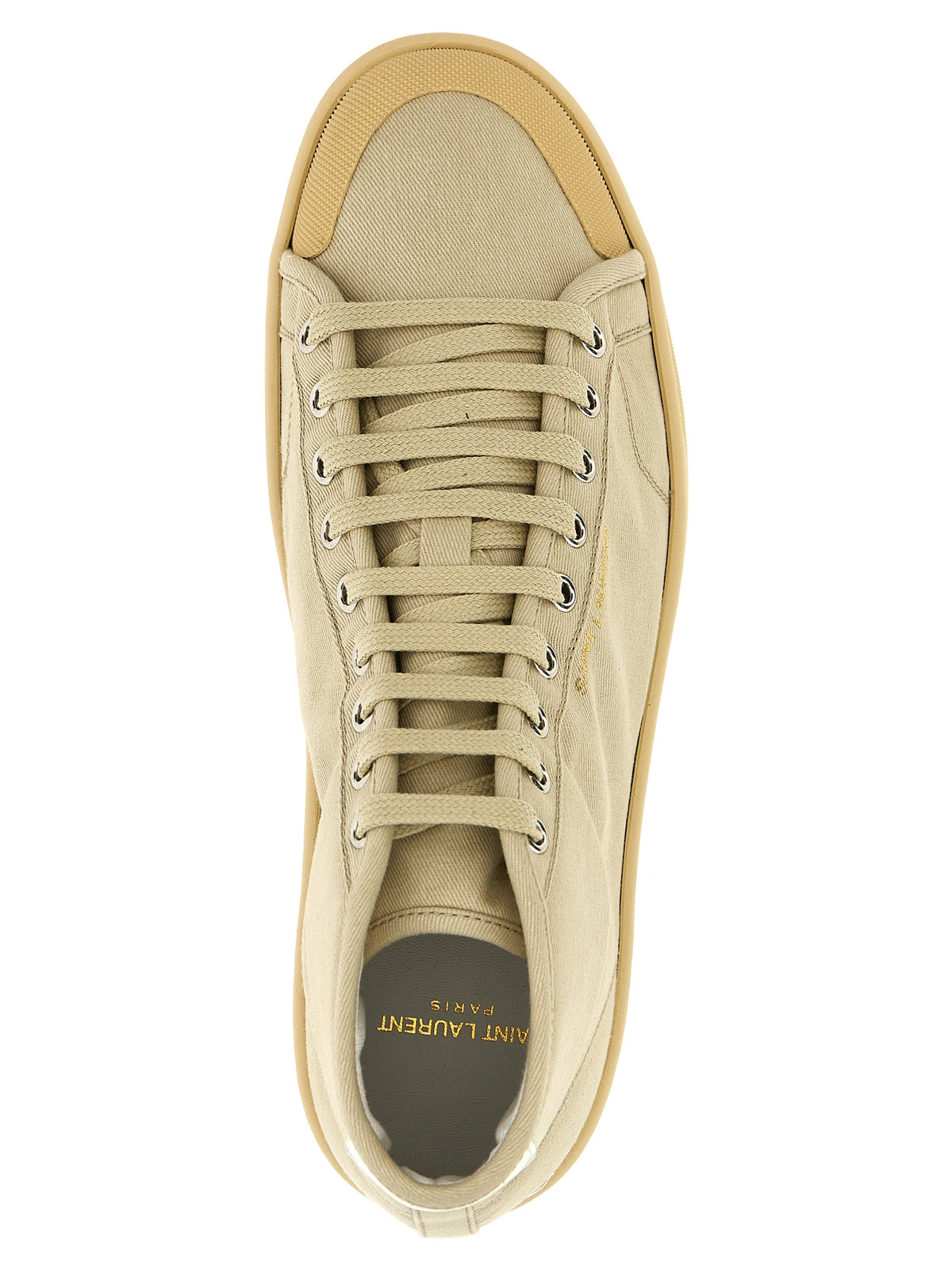 Baskets montantes Saint Laurent en coton beige
