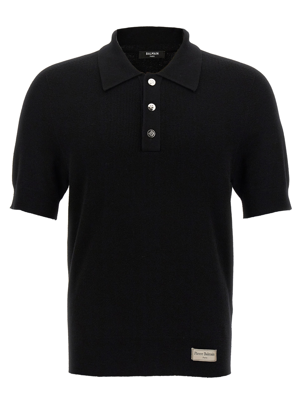 Polo Balmain en laine mérinos noire