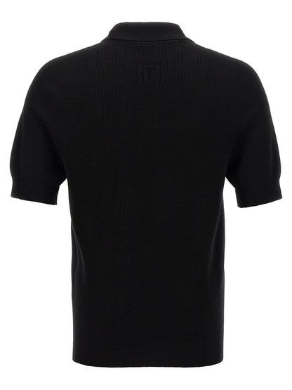 Polo Balmain en laine mérinos noire