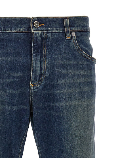 Dolce & Gabbana Blue Cotton Straight-Leg Jeans