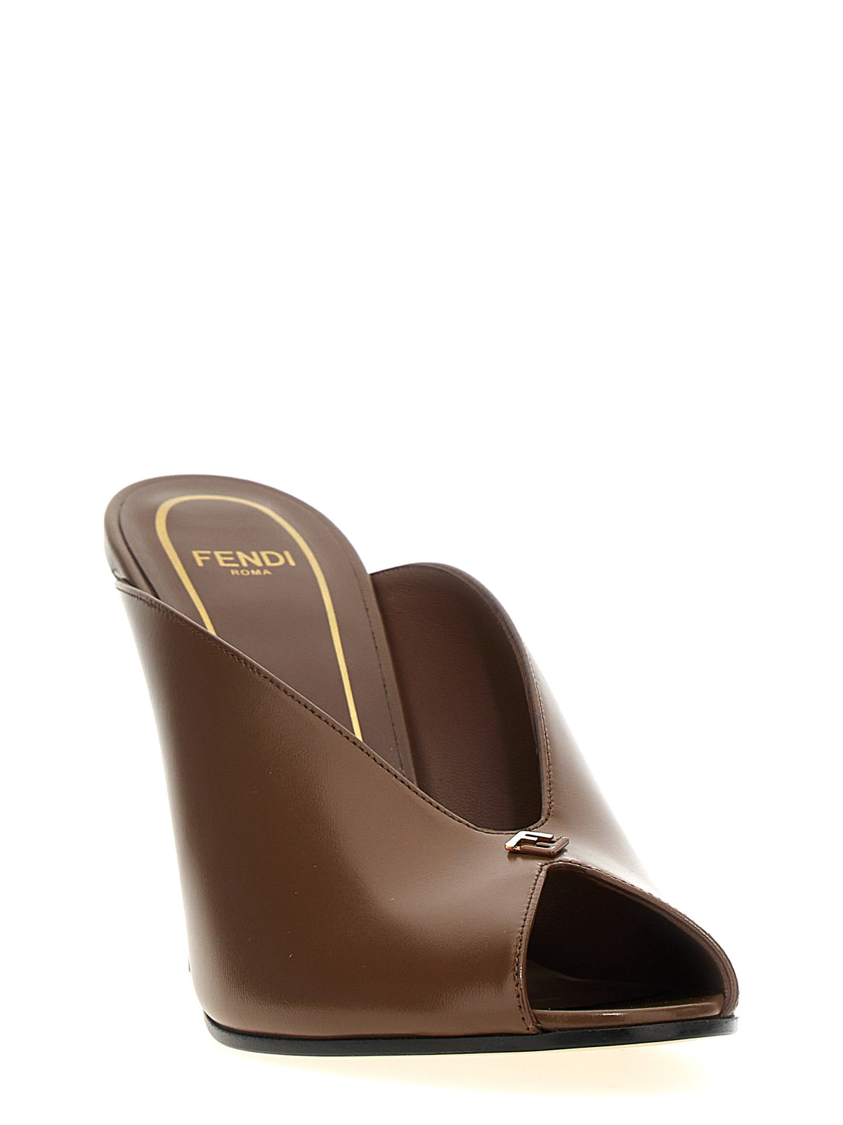 Escarpins à talons hauts Fendi en cuir d'agneau marron