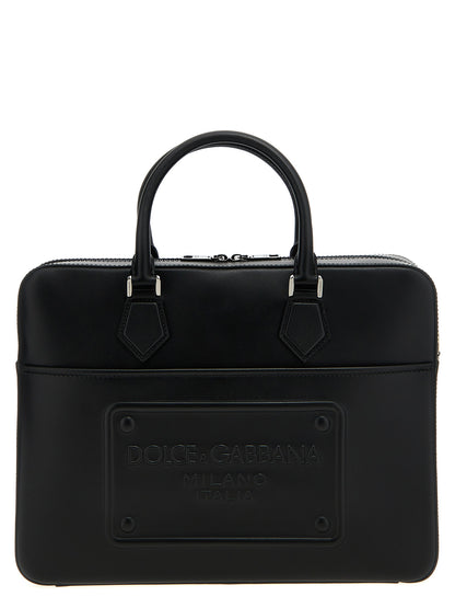 Sac cabas Dolce & Gabbana en cuir d'agneau noir