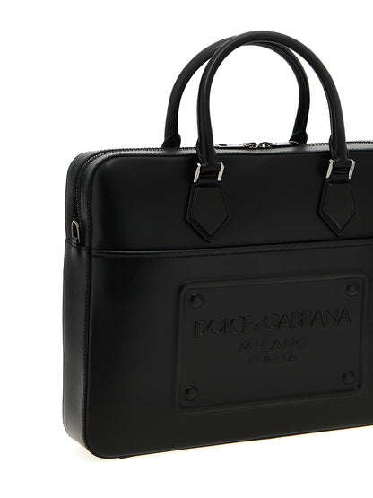 Sac cabas Dolce & Gabbana en cuir d'agneau noir