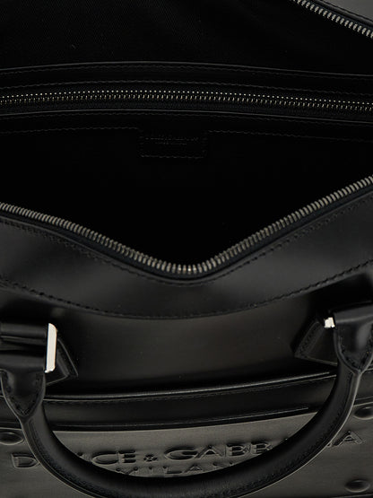 Sac cabas Dolce & Gabbana en cuir d'agneau noir