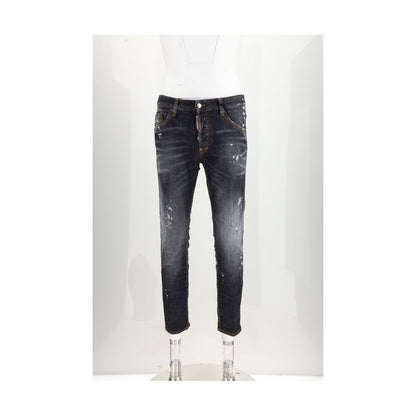 Jean en denim de coton noir Dsquared²