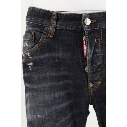 Jean en denim de coton noir Dsquared²
