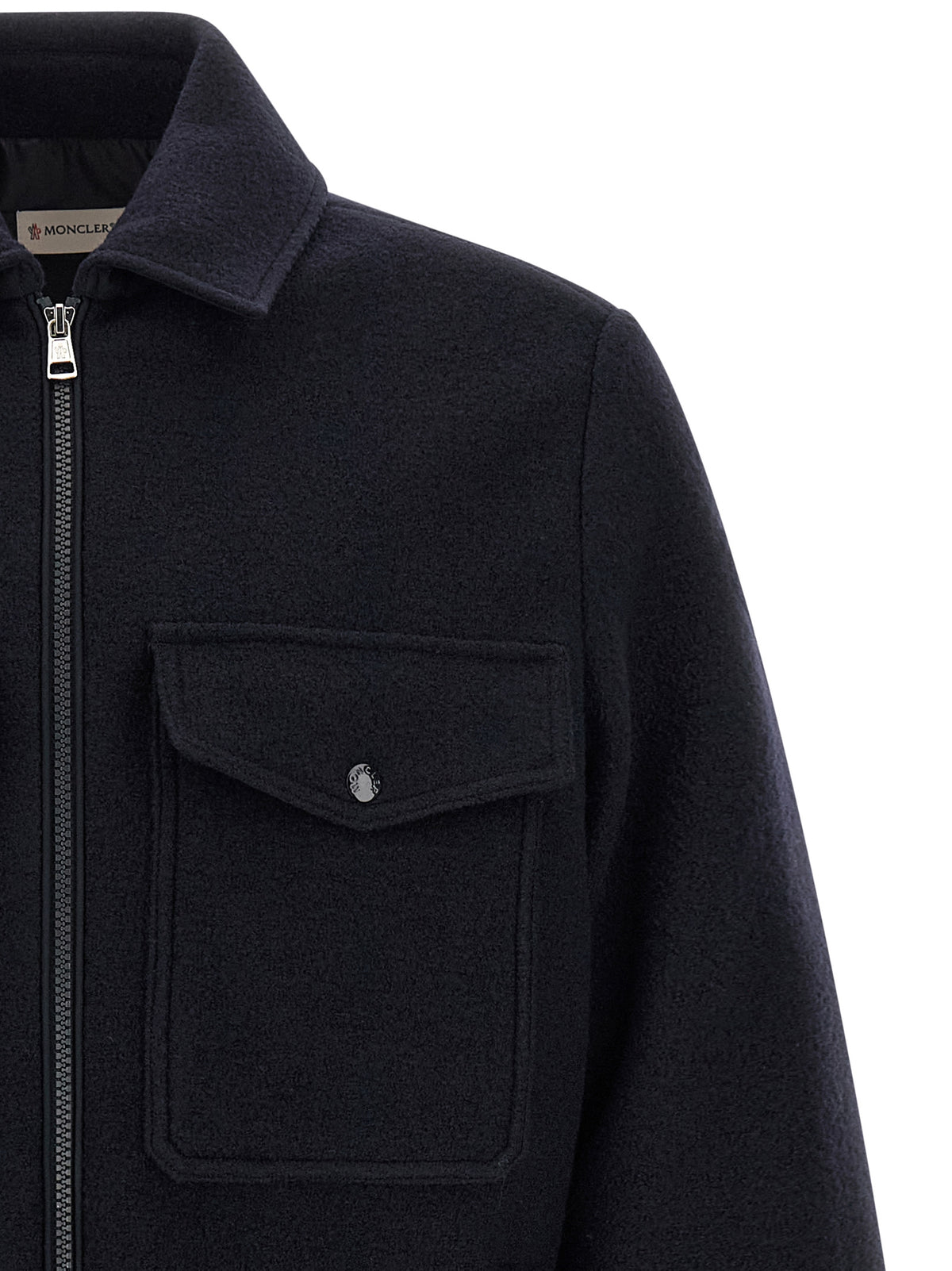 Blouse Moncler bleue en laine vierge