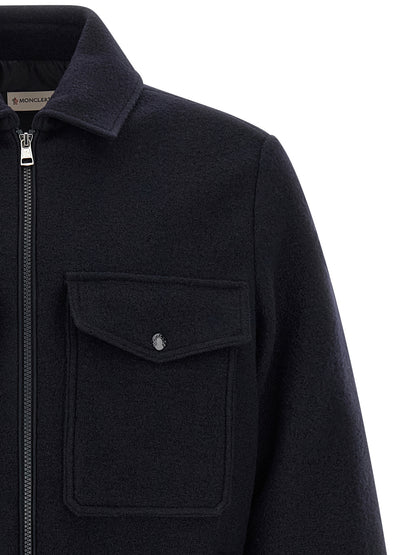 Blouse Moncler bleue en laine vierge