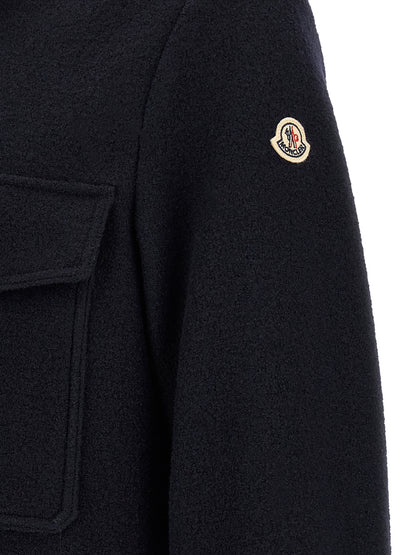 Blouse Moncler bleue en laine vierge