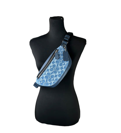 Sac banane Coach Warren Mini en toile Signature Denim