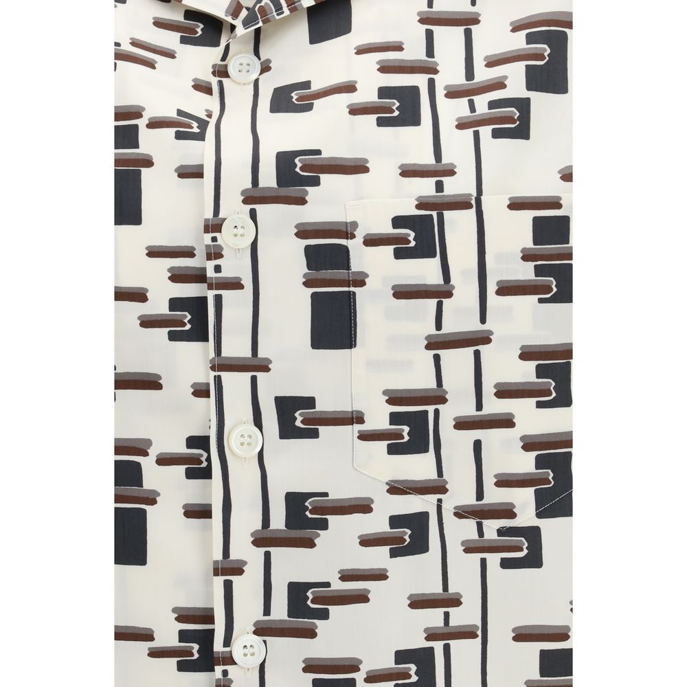 Prada Beige Cotton Patterned Shirt