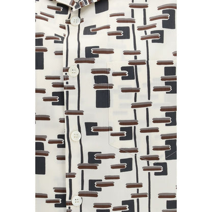 Prada Beige Cotton Patterned Shirt