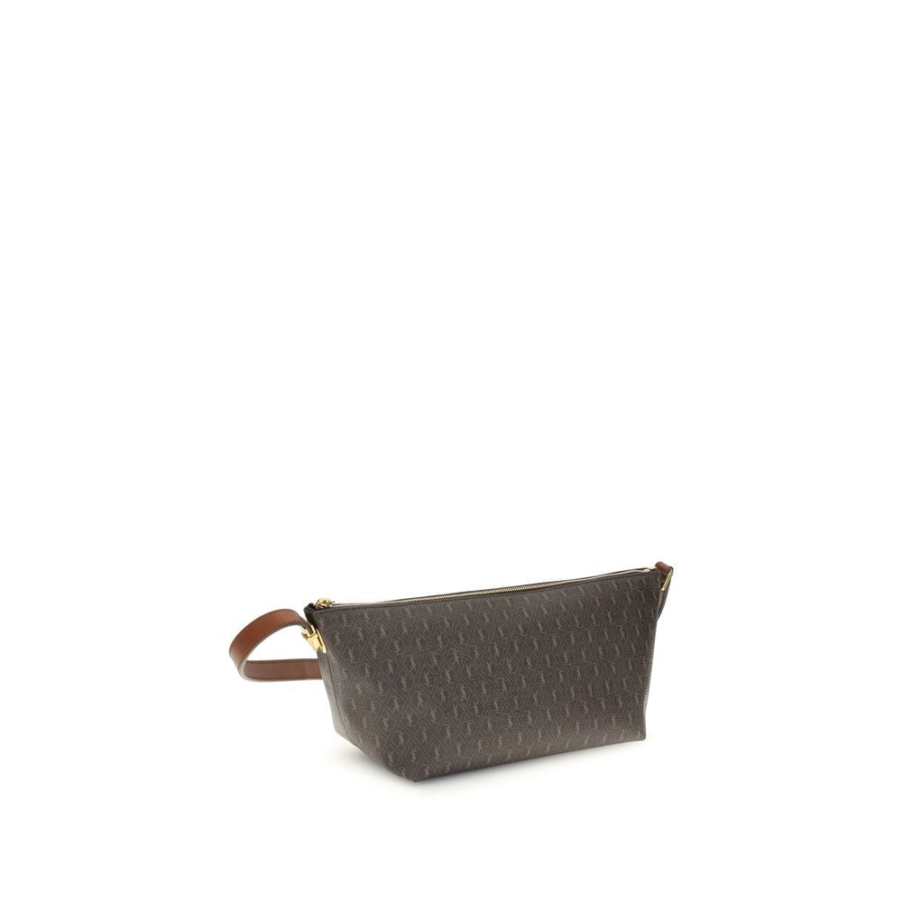 Sac à épaule Saint Laurent en cuir marron