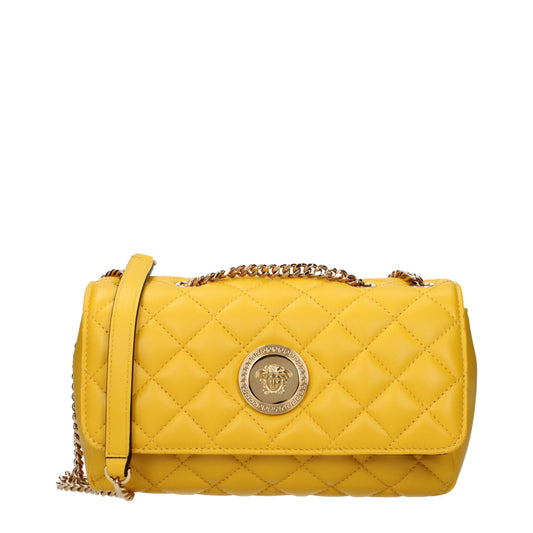 Versace Yellow Leather Shoulder Bag