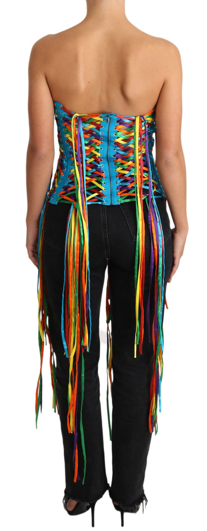 Corsé tipo top de poliéster Dolce & Gabbana Multicolor Strings Bustier