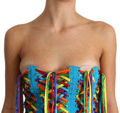 Corsé tipo top de poliéster Dolce & Gabbana Multicolor Strings Bustier