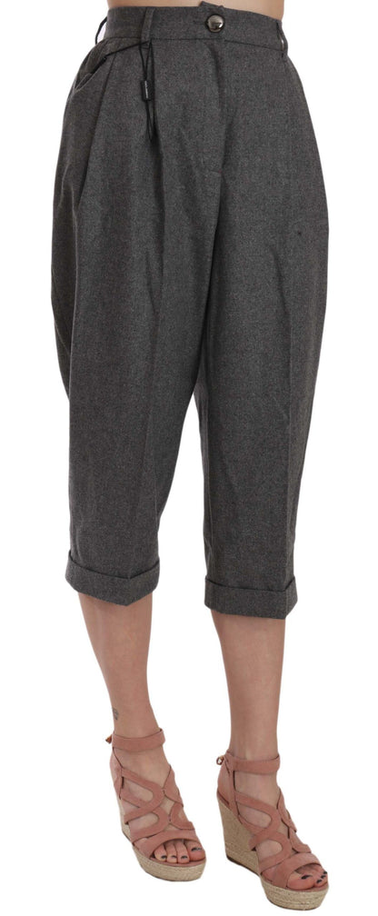 Pantalón plisado cropped de lana Dolce & Gabbana