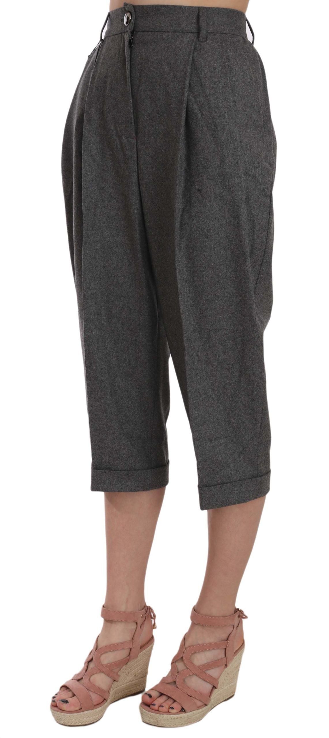 Pantalón plisado cropped de lana Dolce & Gabbana