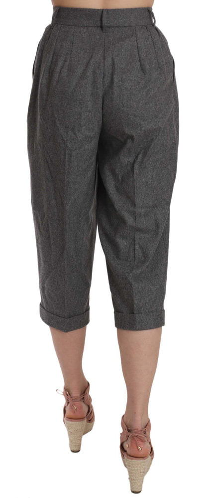 Pantalón plisado cropped de lana Dolce & Gabbana