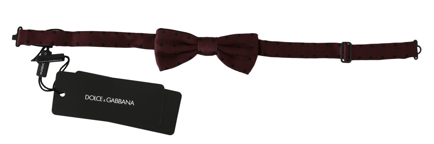 Pajarita Papillon Ajustable de Seda con Puntos Morados de Dolce & Gabbana