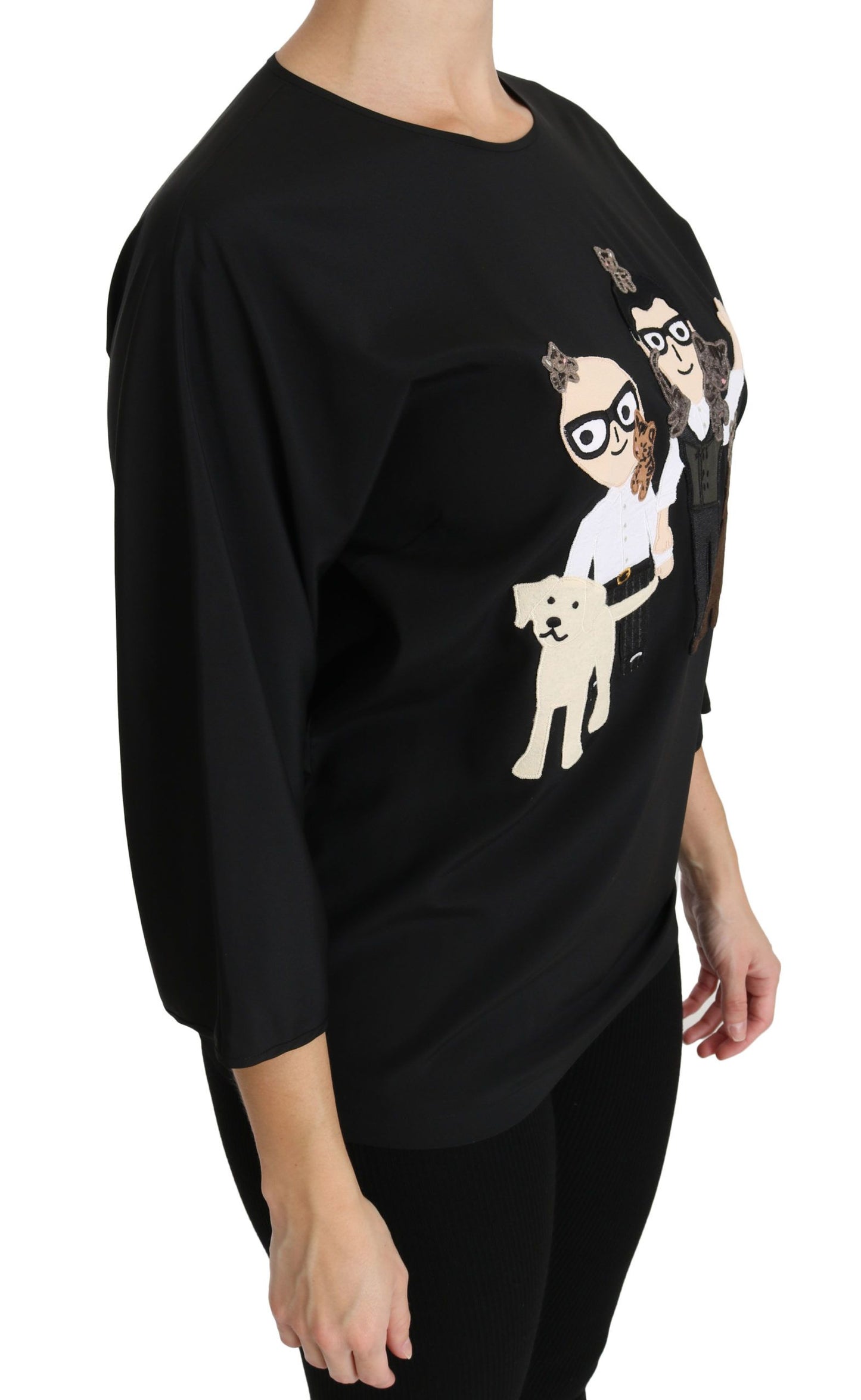 Dolce & Gabbana Blusa de seda negra #dgfamily