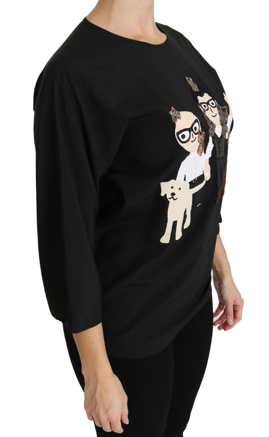 Dolce & Gabbana Blusa de seda negra #dgfamily