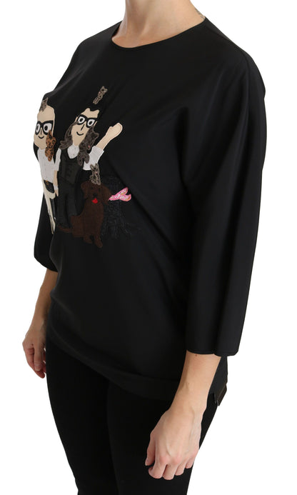 Dolce & Gabbana Blusa de seda negra #dgfamily