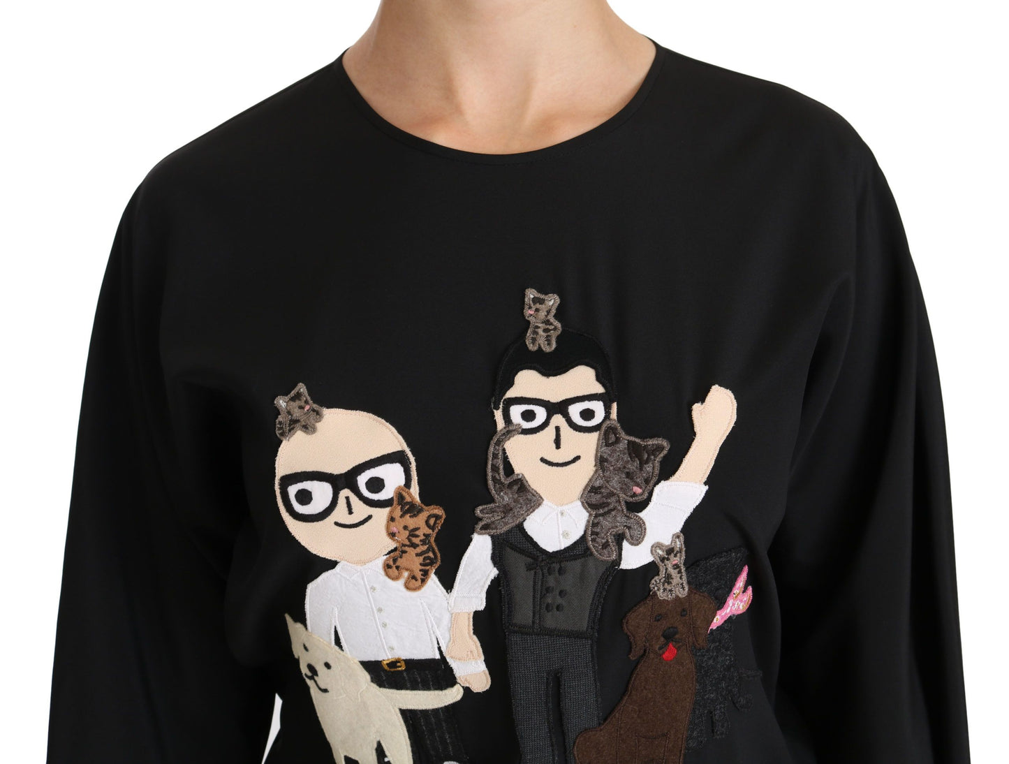Dolce & Gabbana Blusa de seda negra #dgfamily