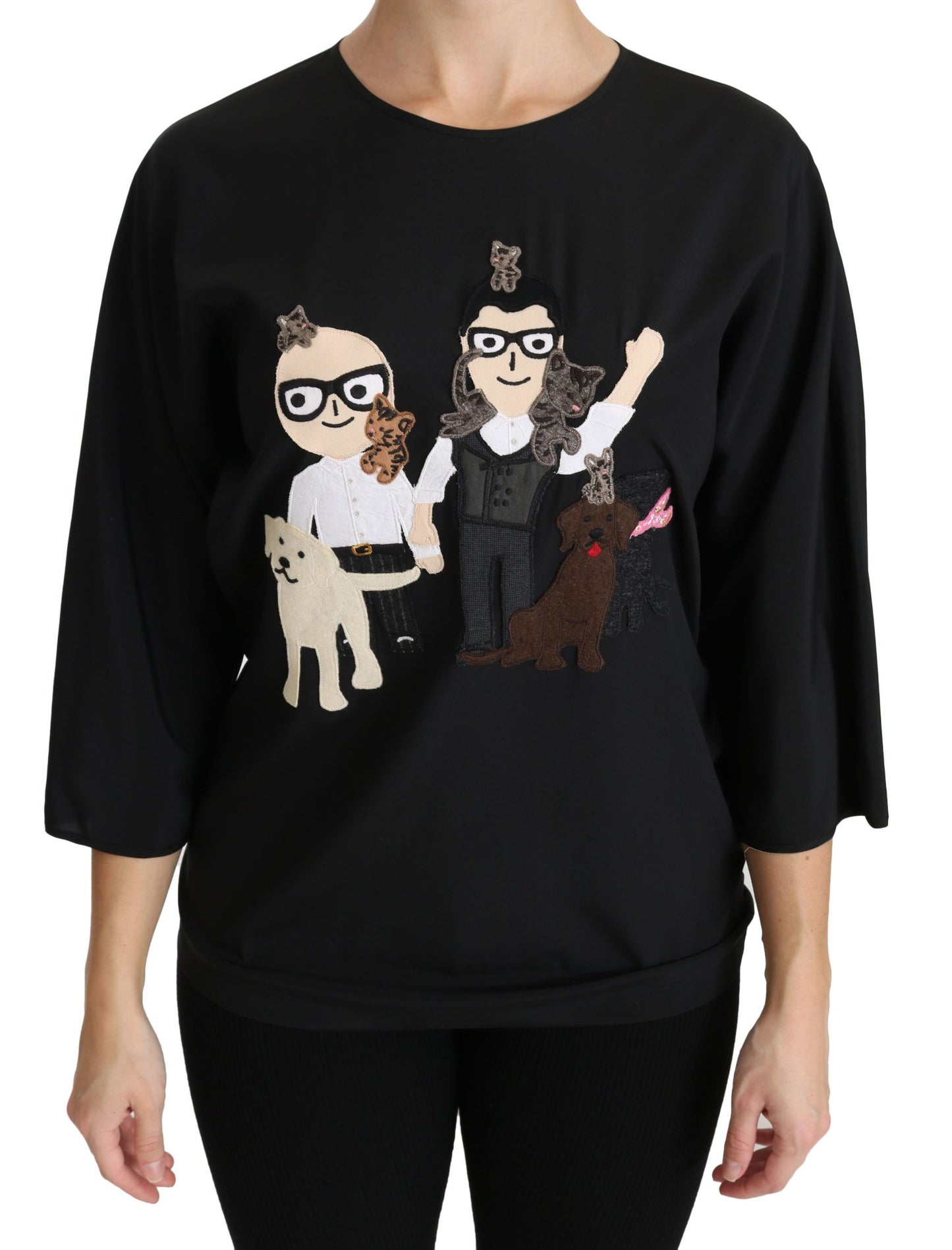 Dolce & Gabbana Blusa de seda negra #dgfamily