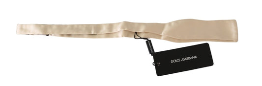 Pajarita Delgada Beige de Seda 100% para Hombre de Dolce & Gabbana