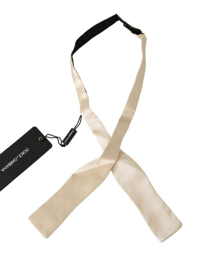 Pajarita Delgada Beige de Seda 100% para Hombre de Dolce & Gabbana