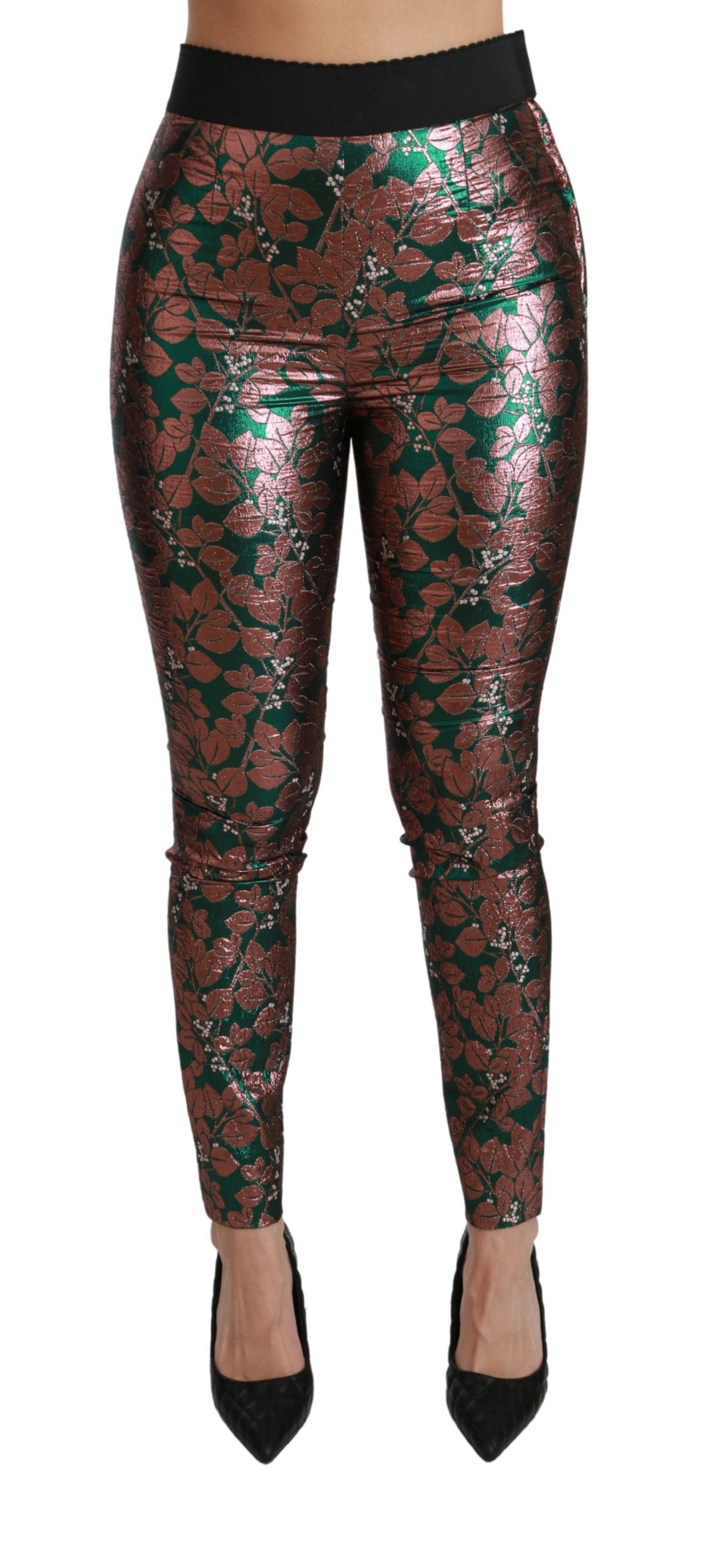 Pantalones pitillo Dolce & Gabbana verdes de hoja de bronce