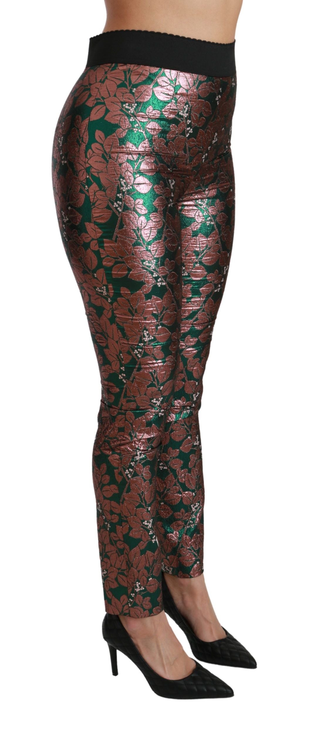 Pantalones pitillo Dolce & Gabbana verdes de hoja de bronce