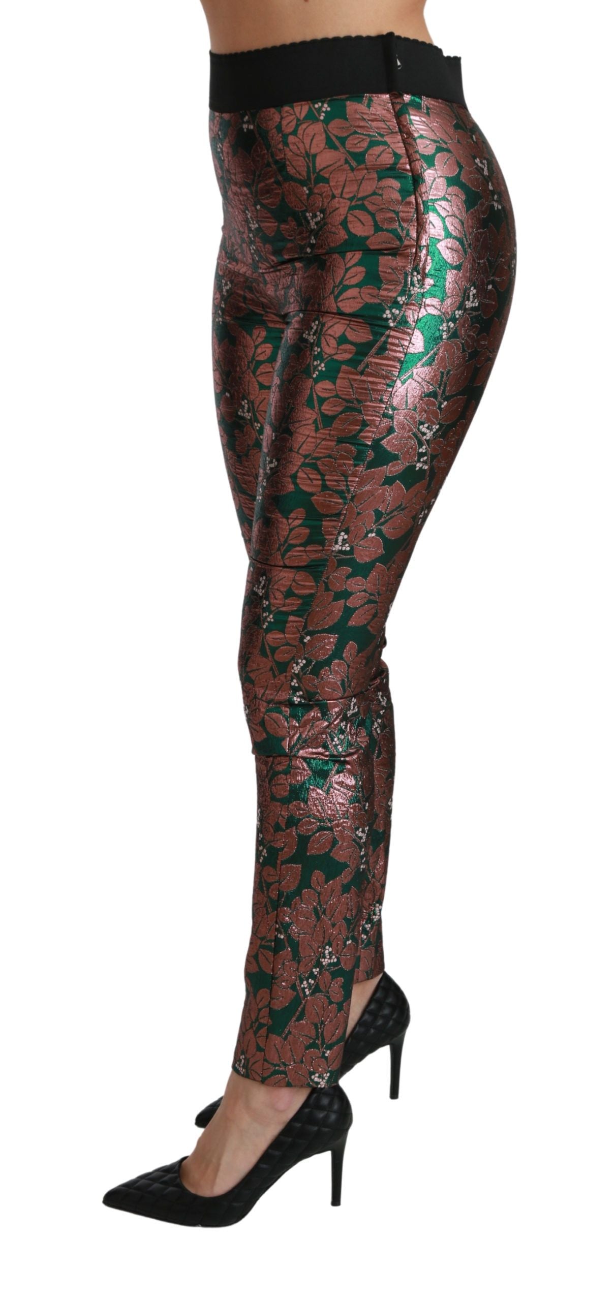 Pantalones pitillo Dolce & Gabbana verdes de hoja de bronce