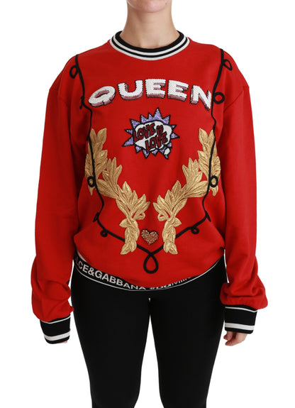 Suéter Dolce & Gabbana Red Queen Love con lentejuelas